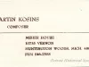 Card, Business - Martin Kosins, Composer