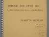 Music, Sheet - Behold the Open Sky
A Discourse for Small Orchestra