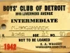 Card, Membership - Boys' Club of Detroit
3910 Livernois Avenue