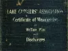 Certificate, Membership - Lake Carriers' Association Certificate of Membership
in Welfare Plan and Discharges