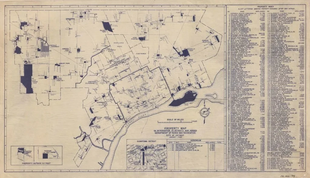 Historical map of Sanborn and Comstock mining claims in Virginia City, Nevada, with labeled parcels and textual index.