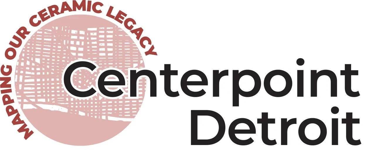 Logo for Centerpoint Detroit with a circle featuring a textured pattern and text.