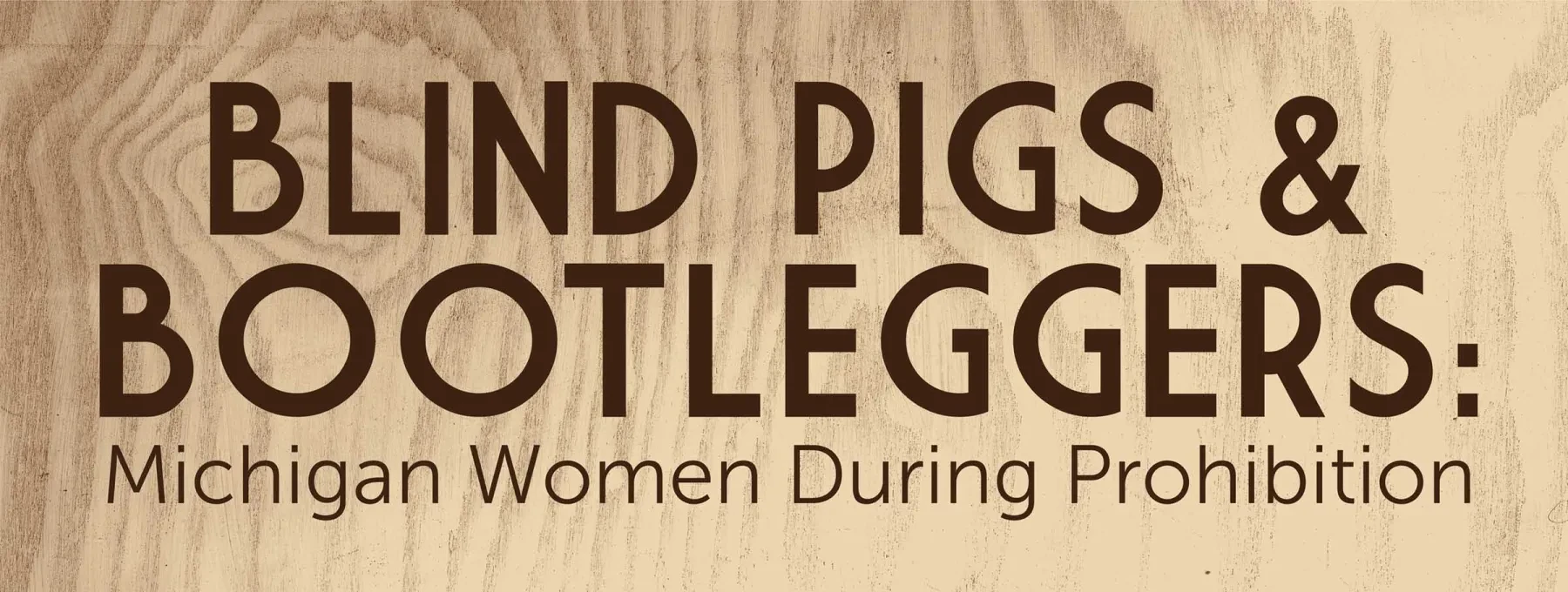 Blind Pigs &amp; Bootleggers: Michigan Women During Prohibition.